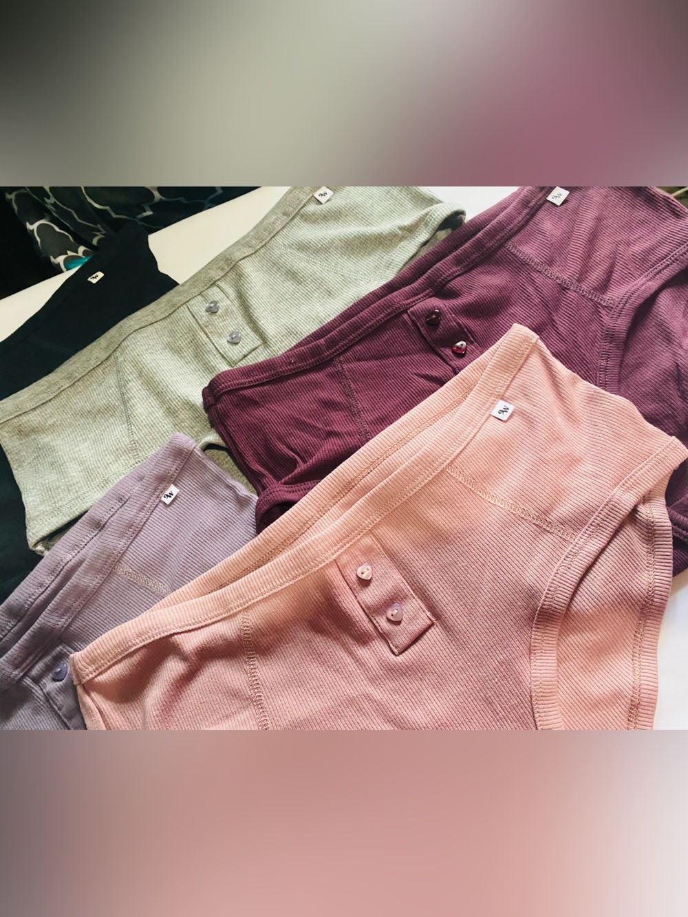 Nine West Ribbed High-Waist Briefs - Black, Olive, Burgundy, Lavender, Muave - Picture 2 of 4